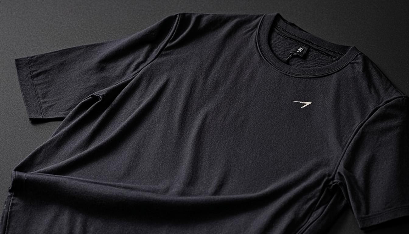 Black Horsepower training tee with red chest accent